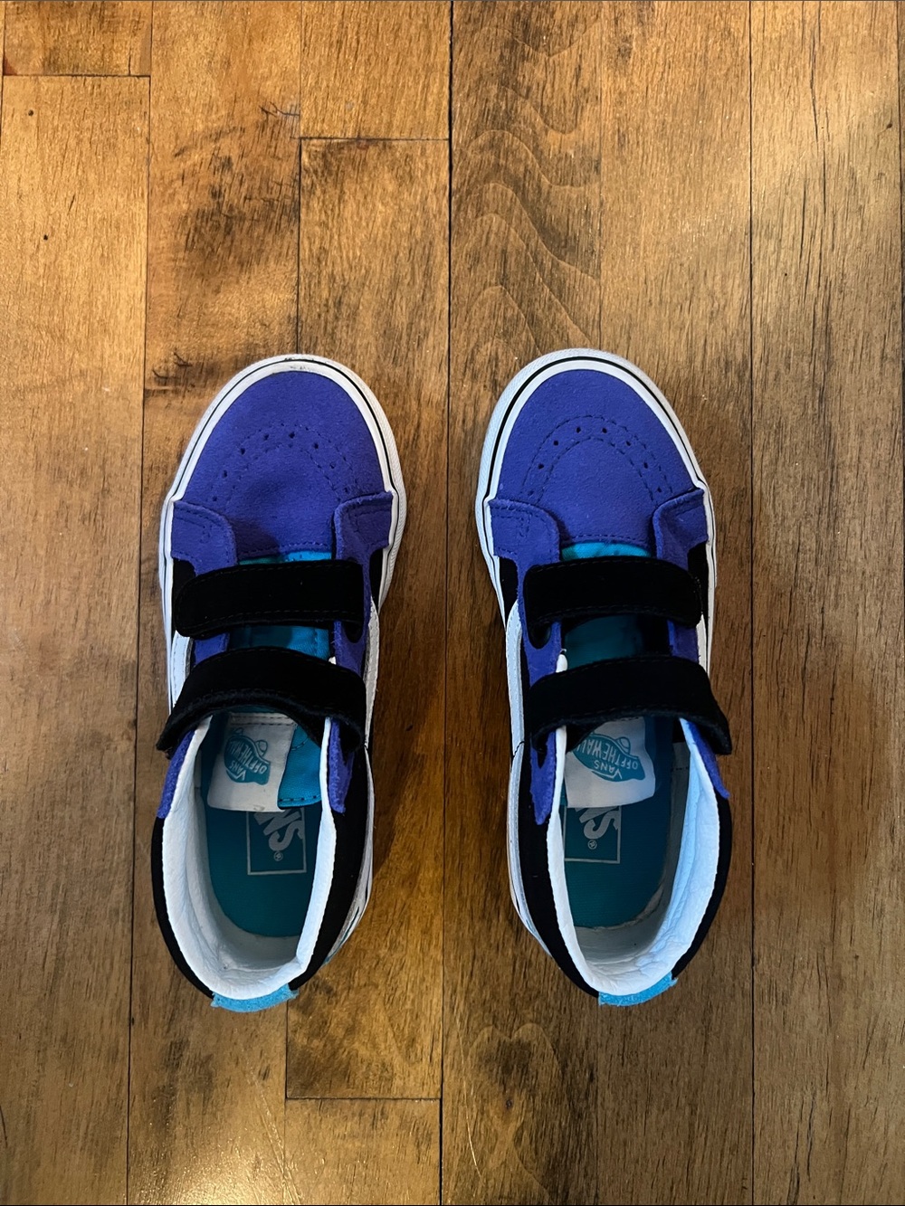 Vans Kids blue and Black Velcro Skate Sneakers